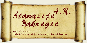 Atanasije Makregić vizit kartica